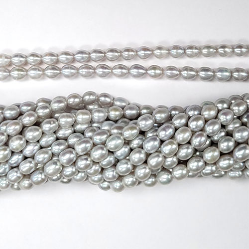 FRESHWATER PEARL RICE 6-6.5 MM SILVER-GRAY